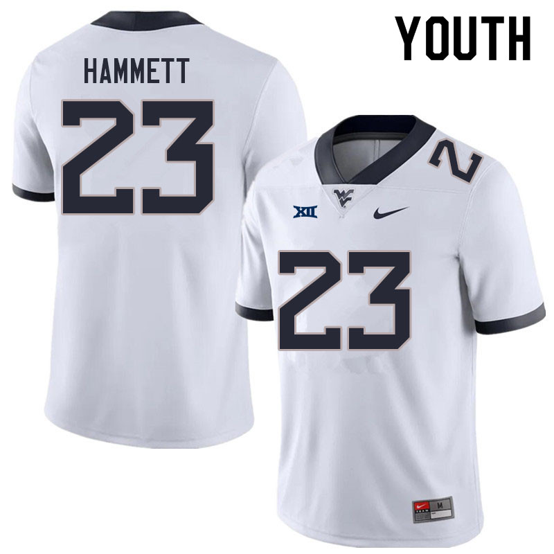 NCAA Youth Ja'Corey Hammett West Virginia Mountaineers White #23 Nike Stitched Football College Authentic Jersey NF23U11YY